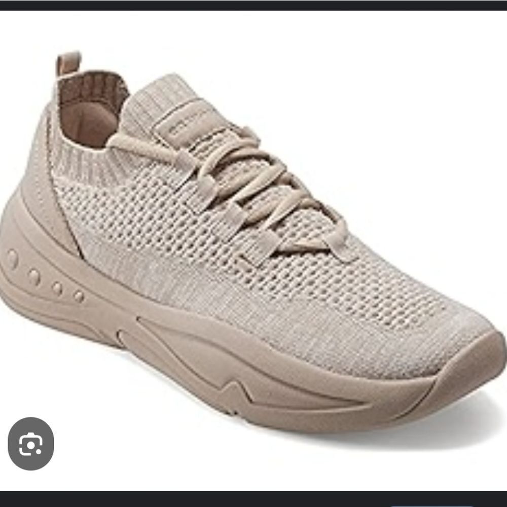 Easy Spirit Beige Knit Sneakers